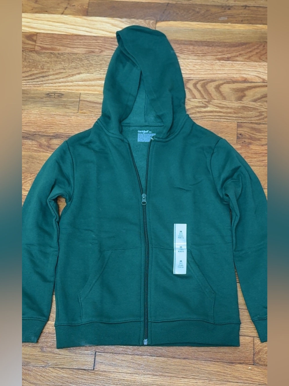 New Cat & Jack Kids Green Zip-Up Hoodie Size M 8